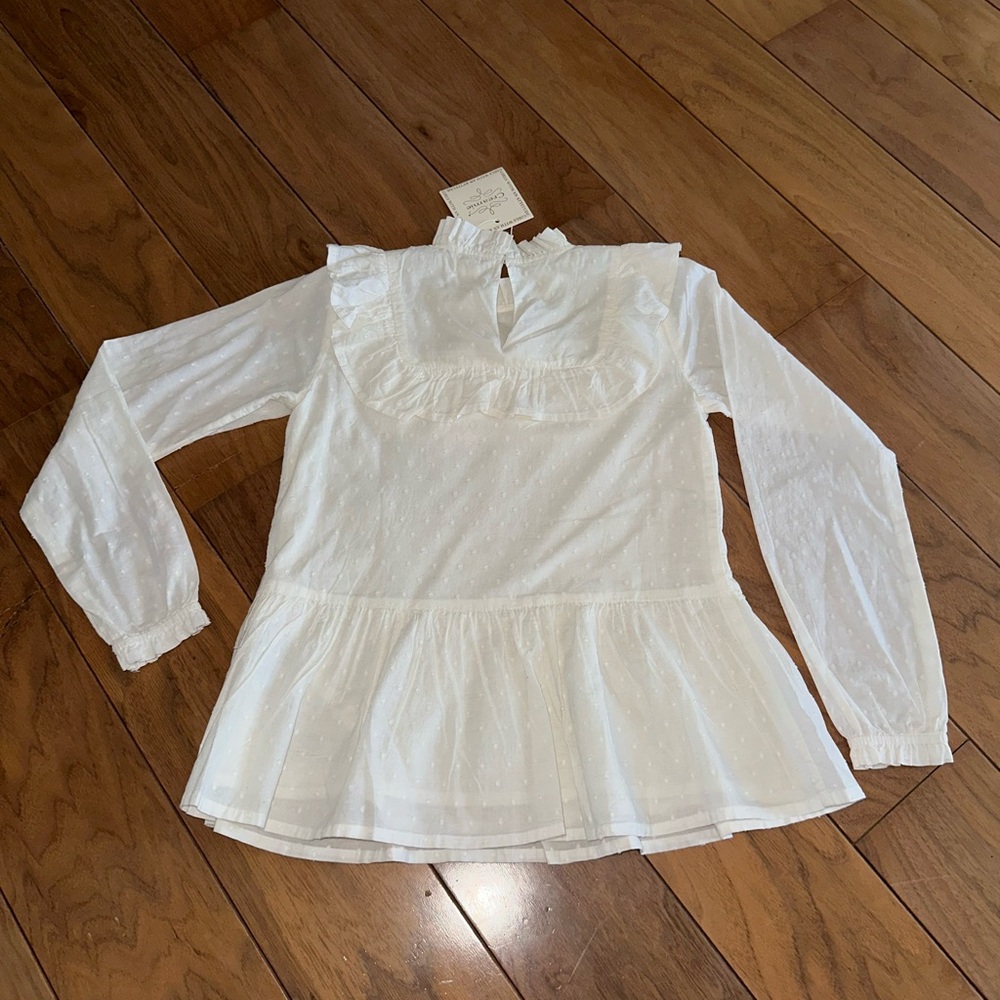 White Ruffled Kids Blouse - Picture 5 of 5